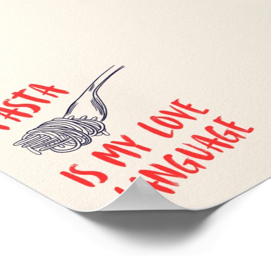 パスタは私の好きな言葉だ | キッチンデコールポスター ポスター (角)