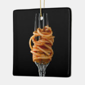 パスタをフォークで回転,フードスパゲッティ セラミックオーナメント (左)