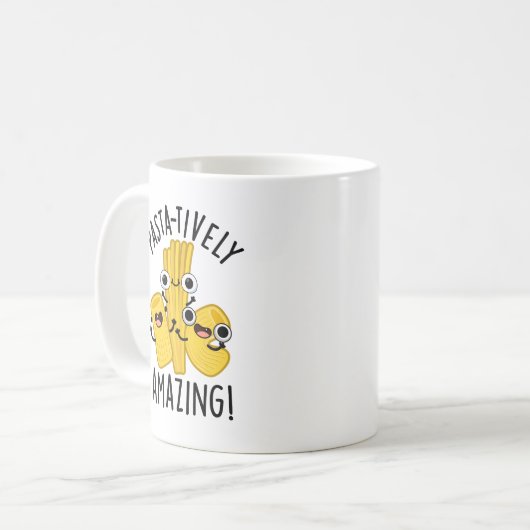 パスタを使って素晴らおもしろいしいパスタプリン コーヒーマグカップ (正面左)