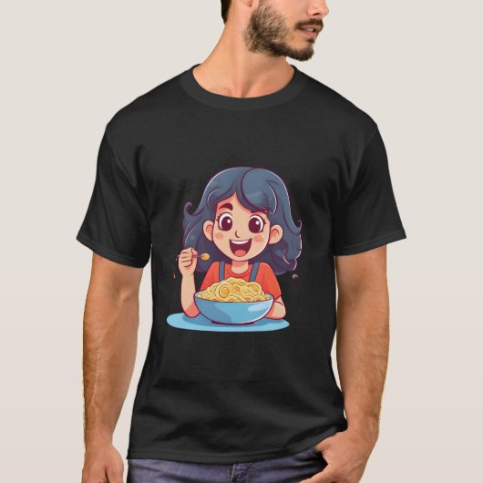 パスタを食べるパスタ Tシャツ (正面)