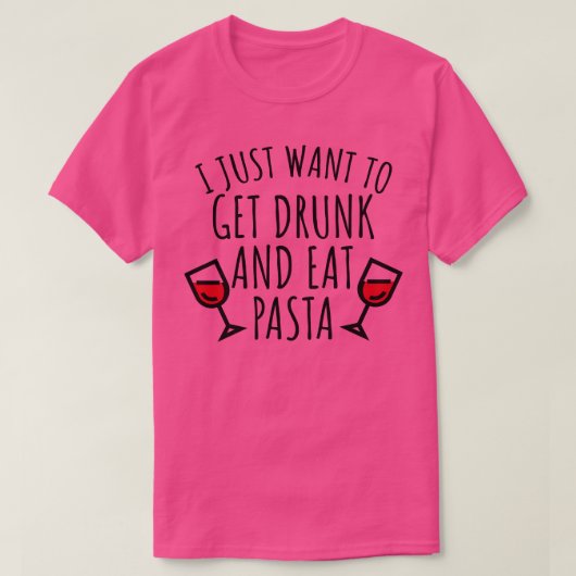 パスタを食べ飲たい食べの Tシャツ (デザイン正面)