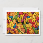 パスタアートの背景 サンキューカード (正面)