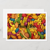 パスタアートの背景 サンキューカード (正面/裏面)
