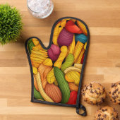 パスタアートの背景 鍋つかみ (トップダウン)