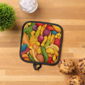 パスタアートの背景 鍋敷き (トップダウン)