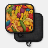 パスタアートの背景 鍋敷き (正面/裏面)