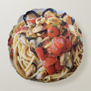 パスタアート装飾用クッション – リアルイタリアン食 ラウンドクッション