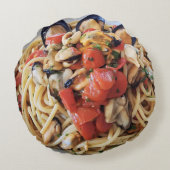 パスタアート装飾用クッション – リアルイタリアン食 ラウンドクッション (裏面)