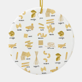 パスタイタリアンの形状と名前のパターン セラミックオーナメント