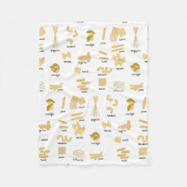 パスタイタリアンの形状と名前のパターン フリースブランケット