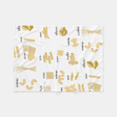 パスタイタリアンの形状と名前のパターン フリースブランケット (正面(横))