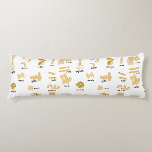 パスタイタリアンの形状と名前のパターン ボディピロー (正面)