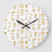 パスタイタリアンの形状と名前のパターン ラージ壁時計 (正面)