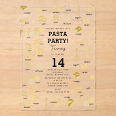 パスタイタリアンの形状と名前パスタ製造誕生日 アクリル招待状 (正面)