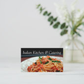 パスタイタリアンケータリングパーティーサービス大切な行事 名刺 (スタンド正面)