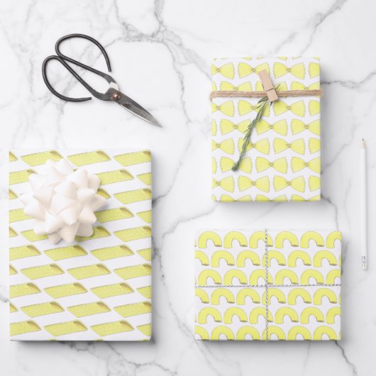 パスタイタリアンシェイプズペンヌボウタイエルボマカロニ ラッピングペーパーシート (正面)