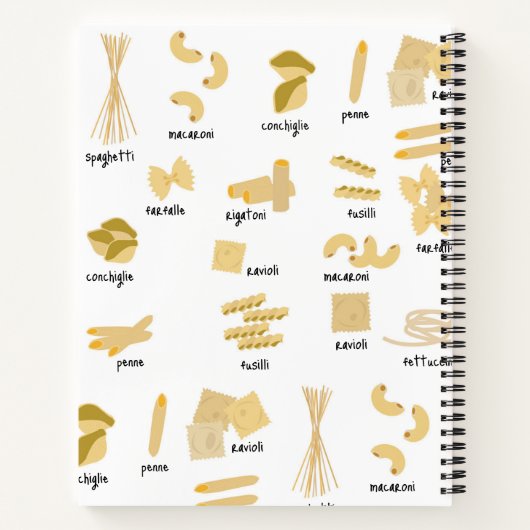パスタイタリアンシェイプ&ネームレシピクックブック ノートブック (裏面)