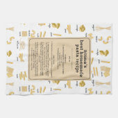 パスタイタリアンシェイプ&ネームレシピノンナキープサケ キッチンタオル (横)