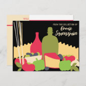 パスタイタリアンーソース料理人レシピ ポストカード (正面/裏面)