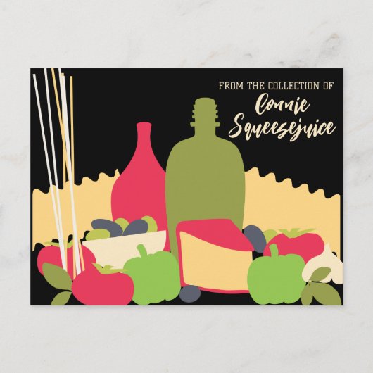 パスタイタリアンーソース料理人レシピ ポストカード (正面)