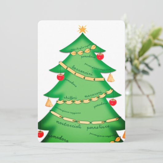パスタイタリアンーフードレストランクリスマスカード シーズンカード (スタンド正面)