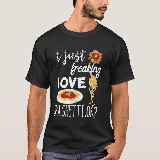 パスタイタリアンー麺I単にフレッキングラブスパゲット Tシャツ (正面)