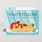 パスタイタリアン料理キーパーレシピカード ポストカード (正面/裏面)