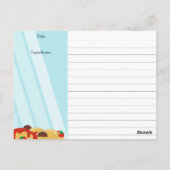 パスタイタリアン料理キーパーレシピカード ポストカード (裏面)