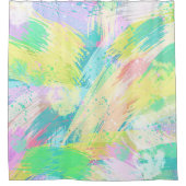 パスタイリッシュステル淡い色のカラーズ抽象芸術アート シャワーカーテン (正面)