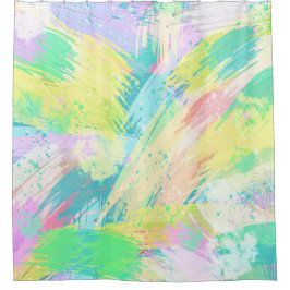 パスタイリッシュステル淡い色のカラーズ抽象芸術アート シャワーカーテン