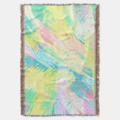 パスタイリッシュステル淡い色のカラーズ抽象芸術アート スローブランケット (正面縦)