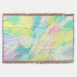 パスタイリッシュステル淡い色のカラーズ抽象芸術アート スローブランケット