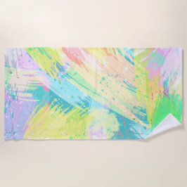 パスタイリッシュステル淡い色のカラーズ抽象芸術アート ビーチタオル
