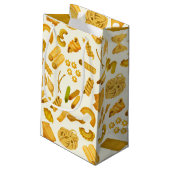 パスタカッコいいパーティータイル模様 スモールペーパーバッグ (裏面アングル)