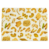 パスタカッコいいパーティータイル模様 ラージペーパーバッグ (正面)