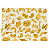 パスタカッコいいパーティータイル模様 ラージペーパーバッグ (裏面)