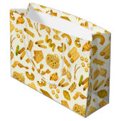 パスタカッコいいパーティータイル模様 ラージペーパーバッグ (裏面アングル)