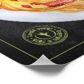 パスタカルボナーラレシピシャルボードキッチンアート ポスター (角)