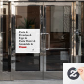 パスタカルボナーラ成分 ウィンドウサイン (オフィスドア)