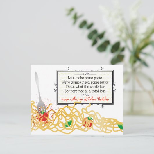 パスタソースイタリアン料理クックブックレシピカード ポストカード (スタンド正面)