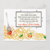 パスタソースイタリアン料理クックブックレシピカード ポストカード (正面)