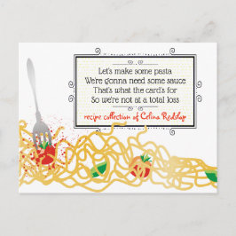 パスタソースイタリアン料理クックブックレシピカード ポストカード