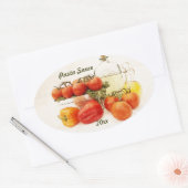 パスタソース缶詰ラベル 楕円形シール (封筒)