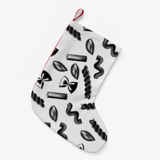 パスタダイバーシティグレイ食べ物イタリア恋人グルメ スモールクリスマスストッキング (正面 (吊り時))