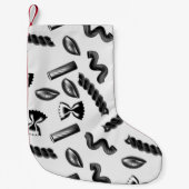 パスタダイバーシティグレイ食べ物イタリア恋人グルメ スモールクリスマスストッキング (正面)