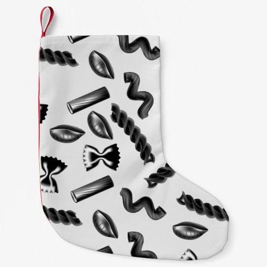 パスタダイバーシティグレイ食べ物イタリア恋人グルメ スモールクリスマスストッキング (正面)