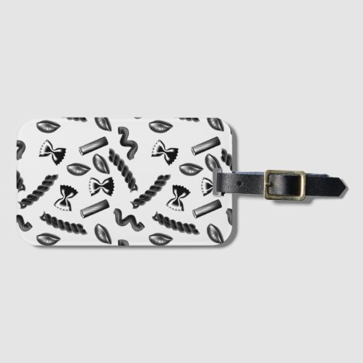 パスタダイバーシティグレイ食べ物イタリア恋人グルメ ラゲッジタグ (正面横)