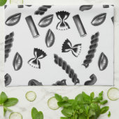 パスタダイバーシティグレーフードイタリアラバーグルメ キッチンタオル (折り畳み)