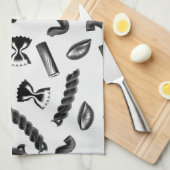 パスタダイバーシティグレーフードイタリアラバーグルメ キッチンタオル (四つ折り)