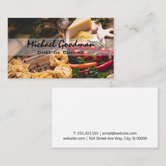 パスタチーズ野菜 名刺 (正面/裏面)